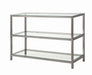 Trini Sofa Table with Glass Shelf Black Nickel - De Avenue Furniture