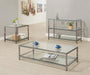 Trini Sofa Table with Glass Shelf Black Nickel - De Avenue Furniture
