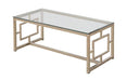 Merced Rectangle Glass Top Coffee Table Nickel - De Avenue Furniture