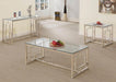 Merced Rectangle Glass Top Coffee Table Nickel - De Avenue Furniture