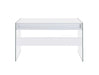 Dobrev 2-drawer Writing Desk Glossy White and Clear - De Avenue Furniture