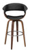 Zion Upholstered Swivel Bar Stool Walnut and Black - De Avenue Furniture