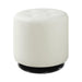 Bowman Round Upholstered Ottoman White - De Avenue Furniture