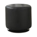 Bowman Round Upholstered Ottoman Black - De Avenue Furniture