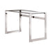 Hartford Glass Top Writing Desk Chrome - De Avenue Furniture