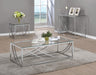 Lille Glass Top Rectangular Coffee Table Accents Chrome - De Avenue Furniture