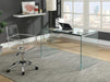 Ripley Glass Writing Desk Clear - De Avenue Furniture