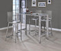 Tolbert Bar Table with Glass Top Chrome - De Avenue Furniture