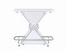 Atoka X-shaped Bar Unit with Wine Bottle Storage Glossy White - De Avenue Furniture