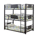 Rogen Twin Triple Bunk Bed Dark Bronze - De Avenue Furniture