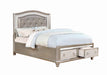 Bling Game Queen Panel Bed Metallic Platinum - De Avenue Furniture