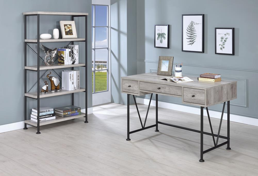 Analiese 4-shelf Open Bookcase Grey Driftwood - De Avenue Furniture
