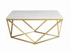 Meryl Square Coffee Table White and Gold - De Avenue Furniture