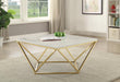 Elana Rectangle 2-shelf Coffee Table Glossy White - De Avenue Furniture