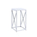 Edmund Accent Table with X-cross Glossy White and Chrome - De Avenue Furniture