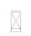 Edmund Accent Table with X-cross Glossy White and Chrome - De Avenue Furniture