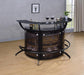 Dallas 2-shelf Home Bar Smoked and Black Glass - De Avenue Furniture