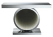 Angelonia Rectangular Console Table with Circular Base Clear Mirror - De Avenue Furniture
