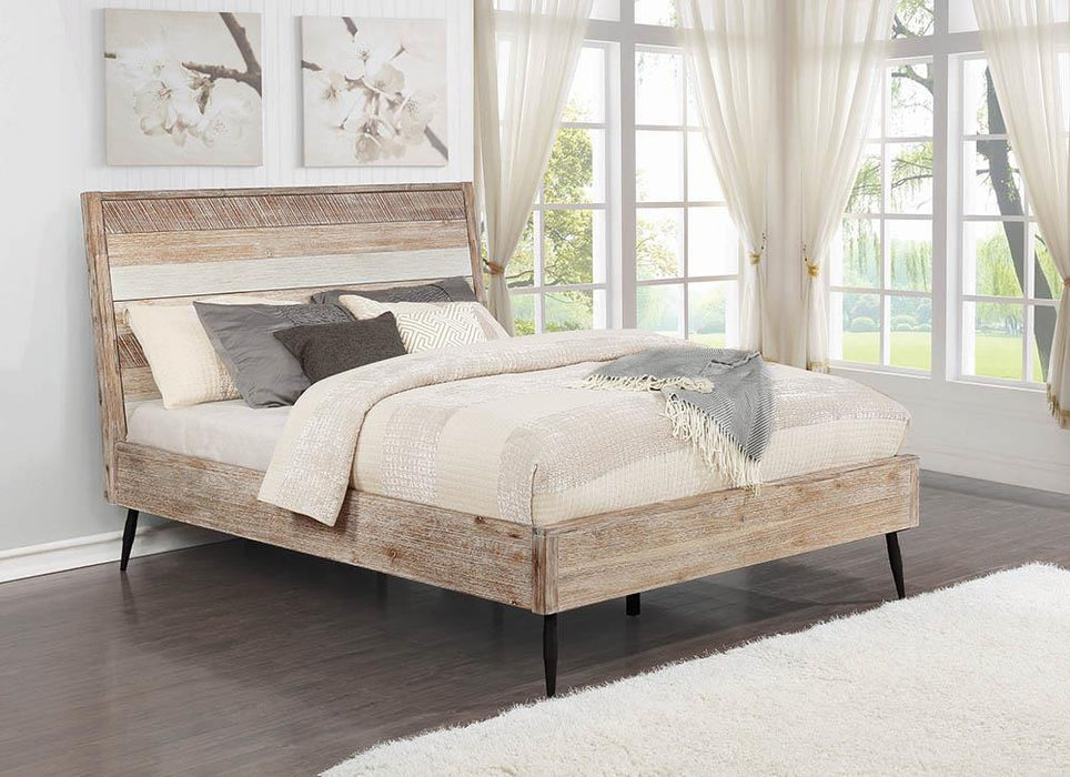 Marlow Queen Platform Bed Rough Sawn Multi - De Avenue Furniture