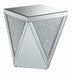 Amore Square End Table with Triangle Detailing Silver and Clear Mirror - De Avenue Furniture