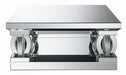 Amalia Square Coffee Table with Lower Shelf Clear Mirror - De Avenue Furniture