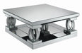 Amalia Square Coffee Table with Lower Shelf Clear Mirror - De Avenue Furniture