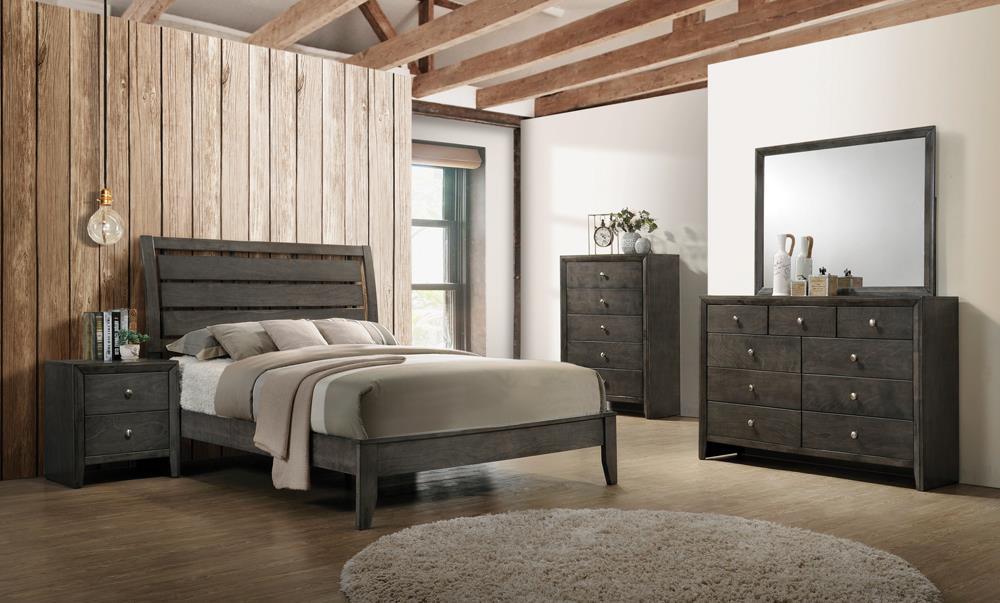 Serenity Full Panel Bed Mod Grey