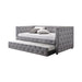 Mockern Tufted Upholstered Daybed with Trundle Grey - De Avenue Furniture