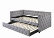 Mockern Tufted Upholstered Daybed with Trundle Grey - De Avenue Furniture