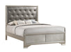 Salford Queen Panel Bed Metallic Sterling and Charcoal Grey - De Avenue Furniture