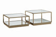 Renee 2-piece Square Occasional Set Rose Brass - De Avenue Furniture