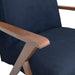 Cheryl Wooden Arms Accent Chair Dark Blue and Walnut - De Avenue Furniture