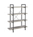 Delray 4-tier Open Shelving Bookcase Grey Driftwood and Black - De Avenue Furniture