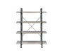 Delray 4-tier Open Shelving Bookcase Grey Driftwood and Black - De Avenue Furniture