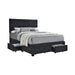 Soledad Eastern King 4-drawer Button Tufted Storage Bed Charcoal - De Avenue Furniture
