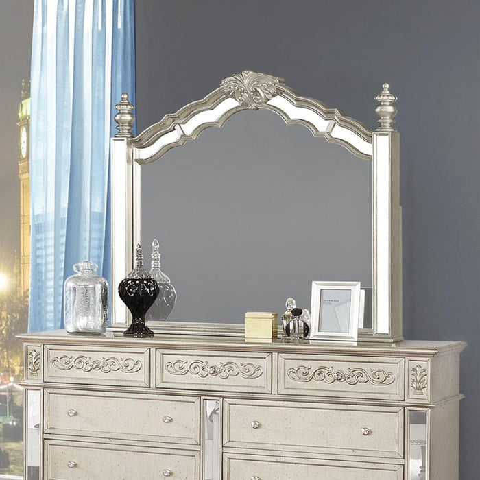 Heidi Arched Dresser Mirror Metallic Platinum