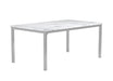 Athena Rectangle Dining Table with Marble Top Chrome - De Avenue Furniture