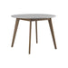 Breckenridge Round Dining Table Matte White and Natural Oak - De Avenue Furniture