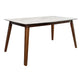 Everett Faux Marble Top Dining Table Natural Walnut and White - De Avenue Furniture