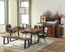 Ditman Live Edge Dining Bench Grey Sheesham and Black - De Avenue Furniture