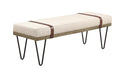 Austin Upholstered Bench Beige and Black - De Avenue Furniture