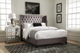 Bancroft Demi-wing Upholstered Queen Bed Grey - De Avenue Furniture