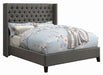 Bancroft Demi-wing Upholstered Full Bed Grey - De Avenue Furniture