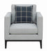 Apperson Cushioned Back Arm Chair Light Grey - De Avenue Furniture