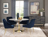 Kella Round Marble Top Dining Table White and Gold - De Avenue Furniture
