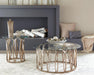 Monett Round Coffee Table Chocolate Chrome and Clear - De Avenue Furniture