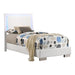 Felicity Twin Panel Bed with LED Lighting Glossy White - De Avenue Furniture