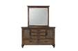 Franco 5-drawer Dresser with 2 Louvered Doors Burnished Oak - De Avenue Furniture