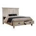 Franco Queen Storage Bed Antique White - De Avenue Furniture