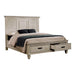 Franco Eastern King Storage Bed Antique White - De Avenue Furniture